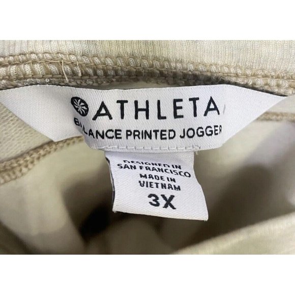 Athleta Women’s Balance Printed Jogger Pants Camouflage Beige Ran 3X New - Picture 7 of 9